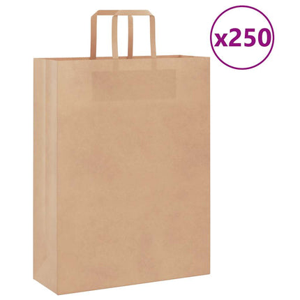 papirposer 250 stk. med håndtag 32x12x42 cm brun
