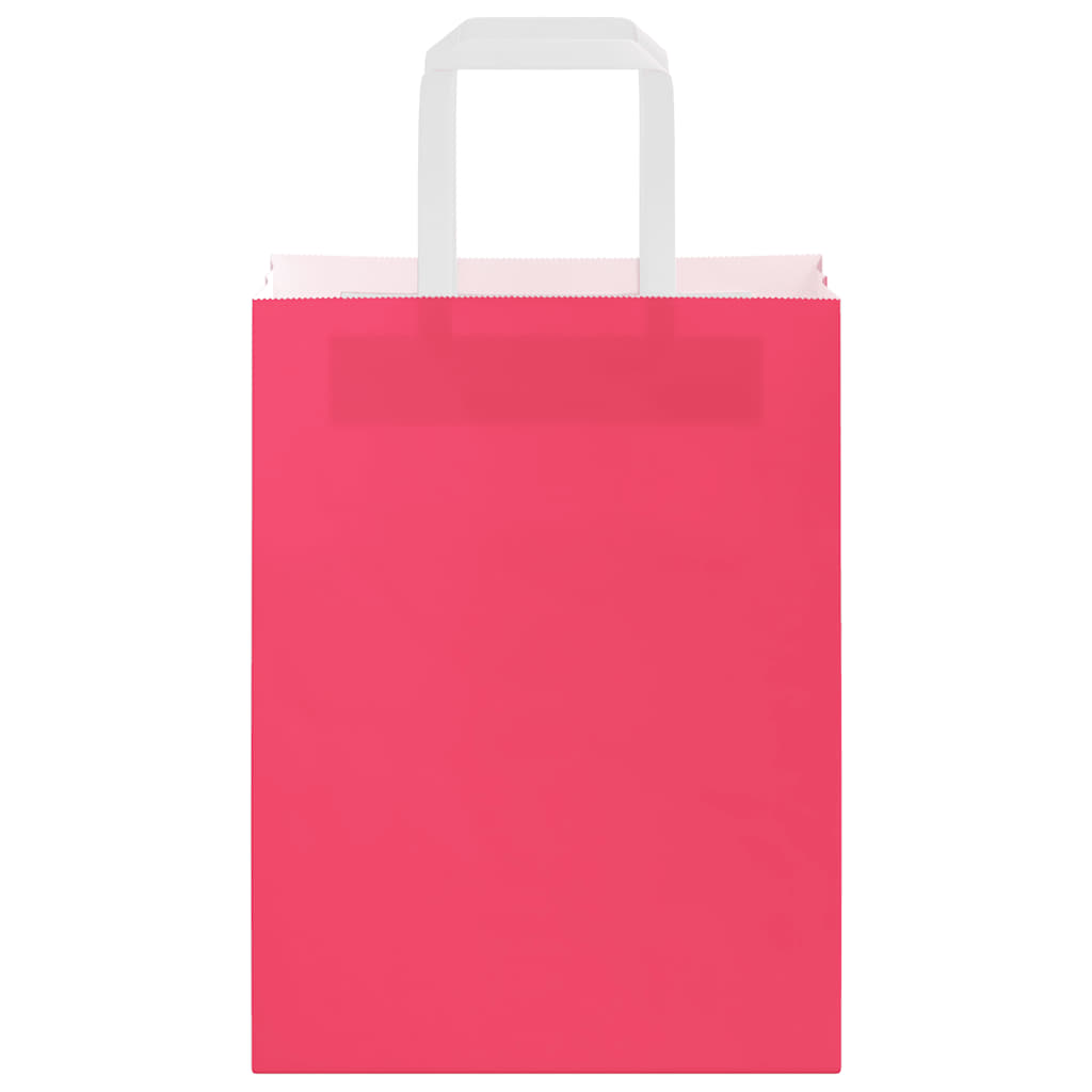 papirposer 250 stk. med håndtag 21x11x28 cm lyserød