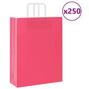 papirposer 250 stk. med håndtag 32x12x42 cm lyserød