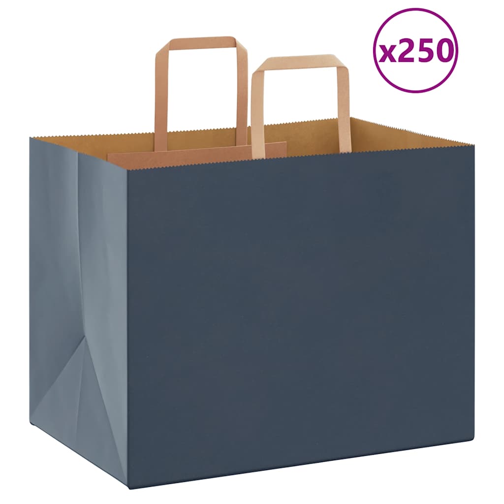 papirposer 250 stk. med håndtag 32x22x24 cm blå