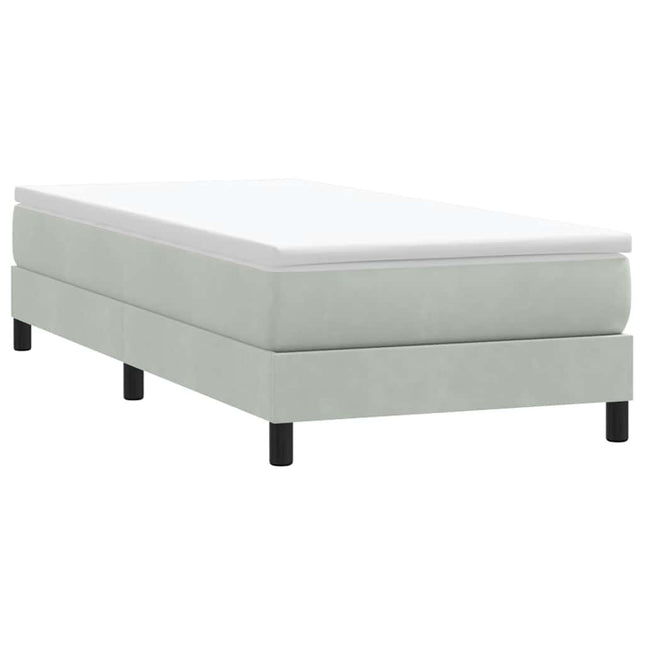 kontinentalseng uden madras 80x210 cm fløjl lysegrå