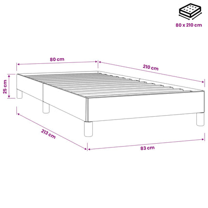 kontinentalseng uden madras 80x210 cm fløjl sort