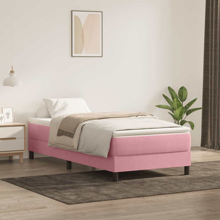 kontinentalseng uden madras 80x210 cm fløjl lyserød
