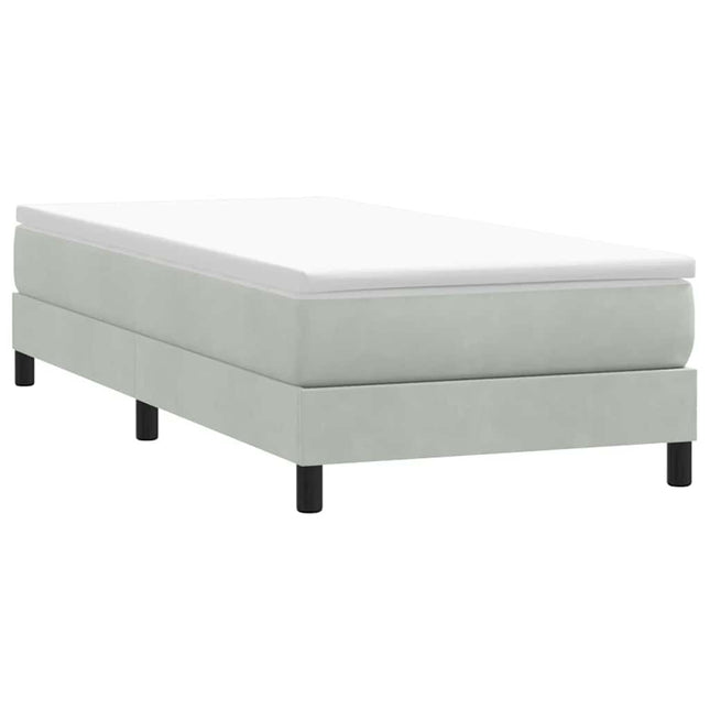 kontinentalseng uden madras 90x210 cm fløjl lysegrå