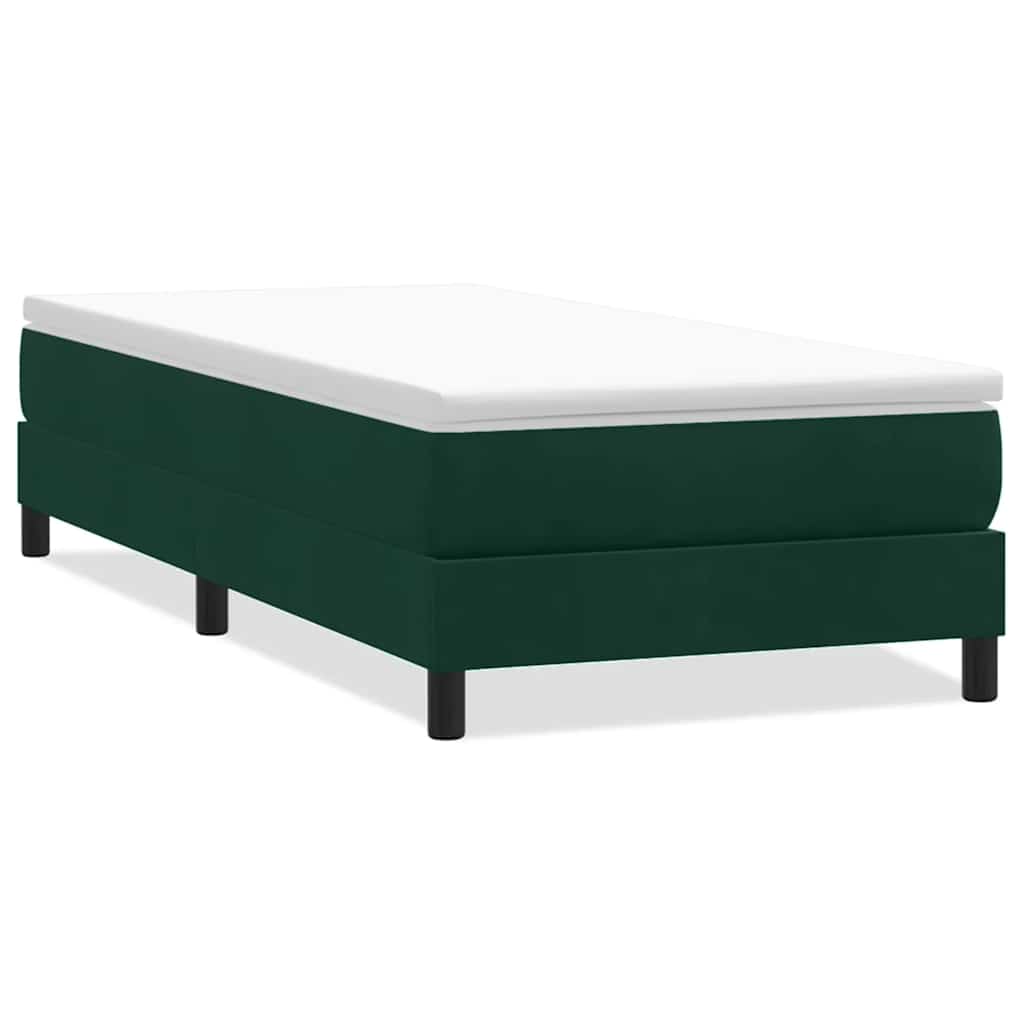 kontinentalseng uden madras 90x210 cm fløjl mørkegrøn