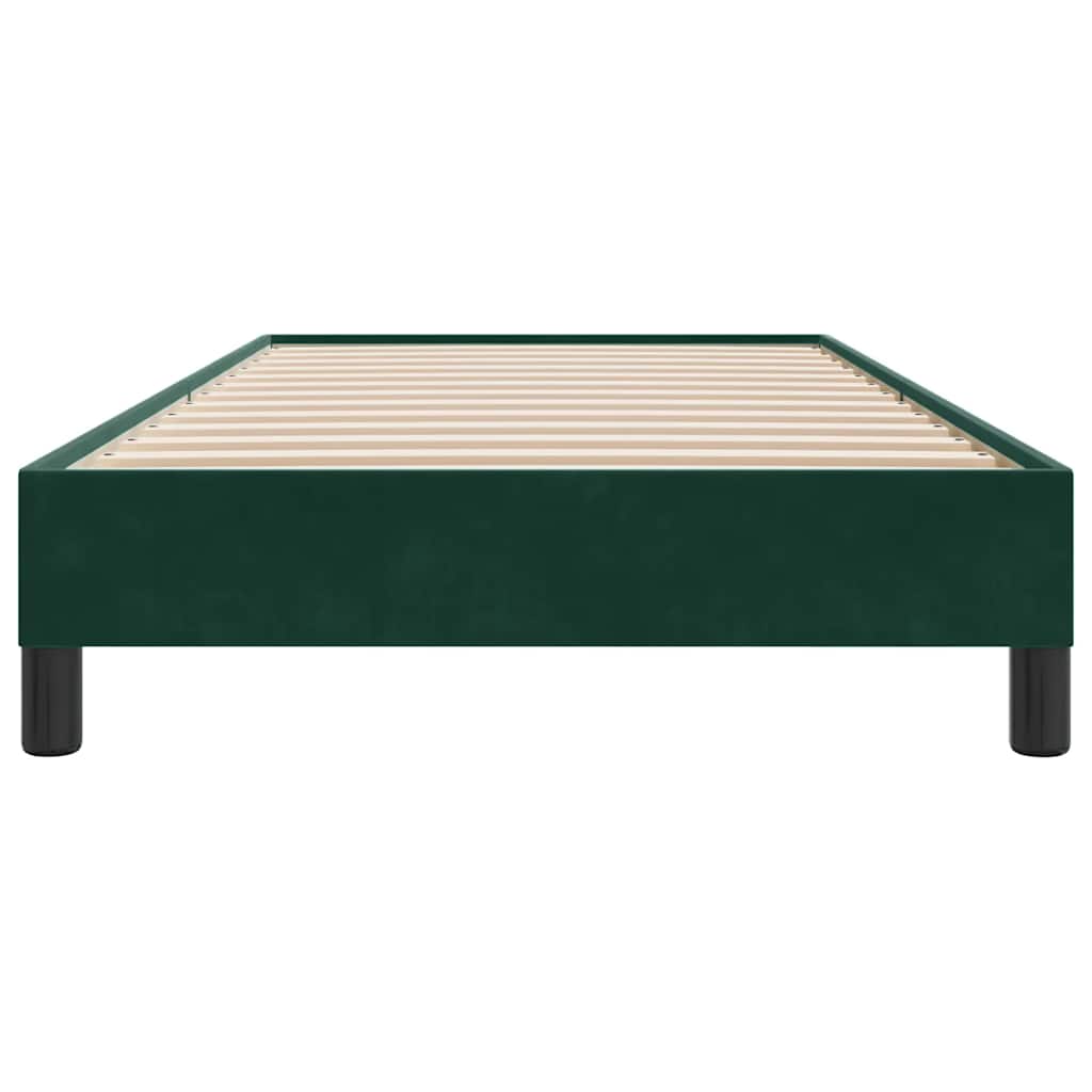 kontinentalseng uden madras 90x210 cm fløjl mørkegrøn