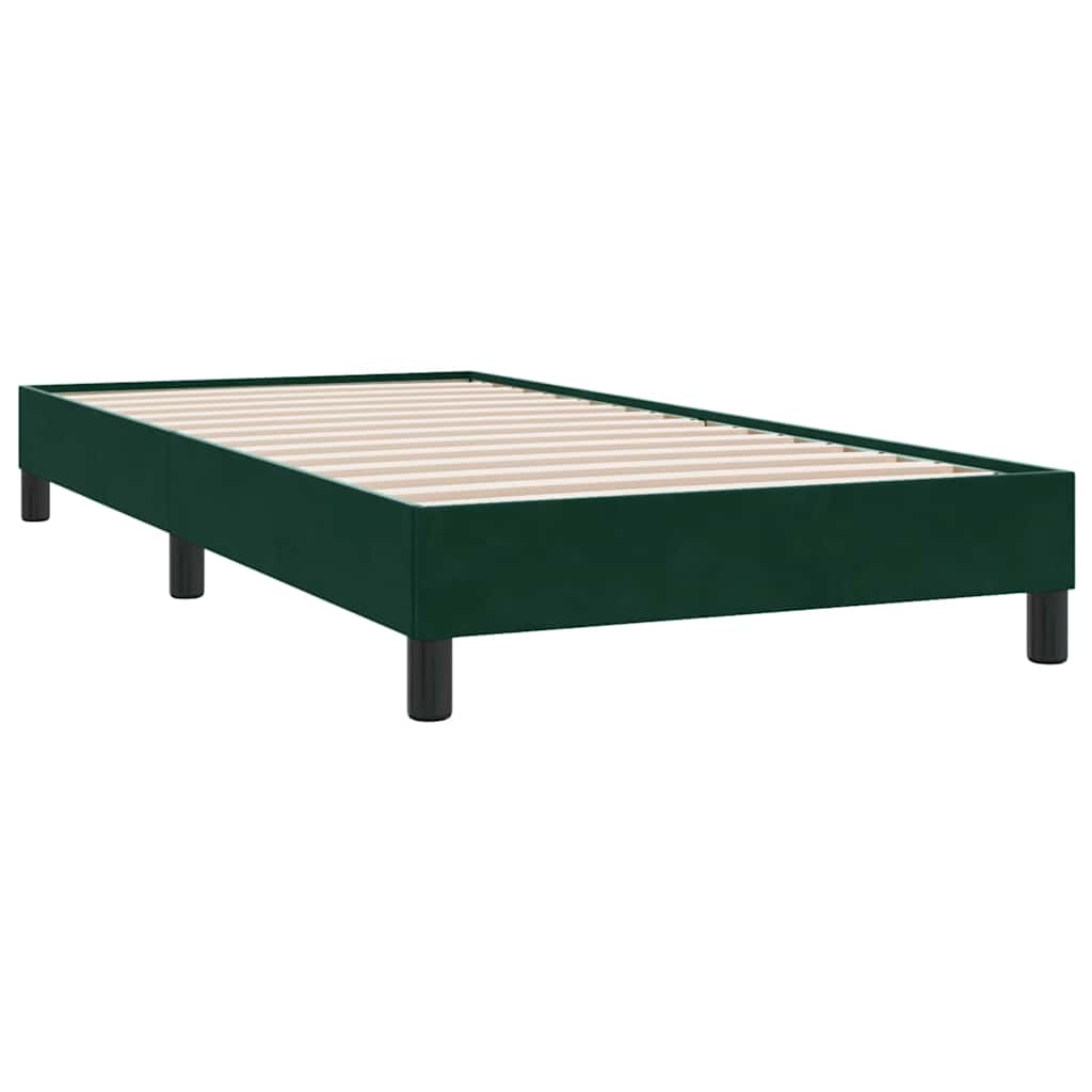 kontinentalseng uden madras 90x210 cm fløjl mørkegrøn