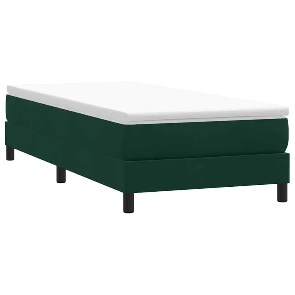 kontinentalseng uden madras 90x210 cm fløjl mørkegrøn