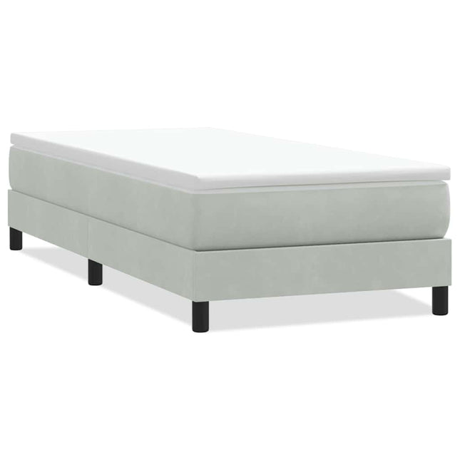 kontinentalseng uden madras 100x210 cm fløjl lysegrå