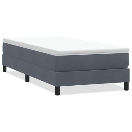 kontinentalseng uden madras 100x210 cm fløjl mørkegrå