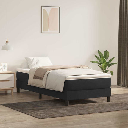 kontinentalseng uden madras 100x210 cm fløjl sort
