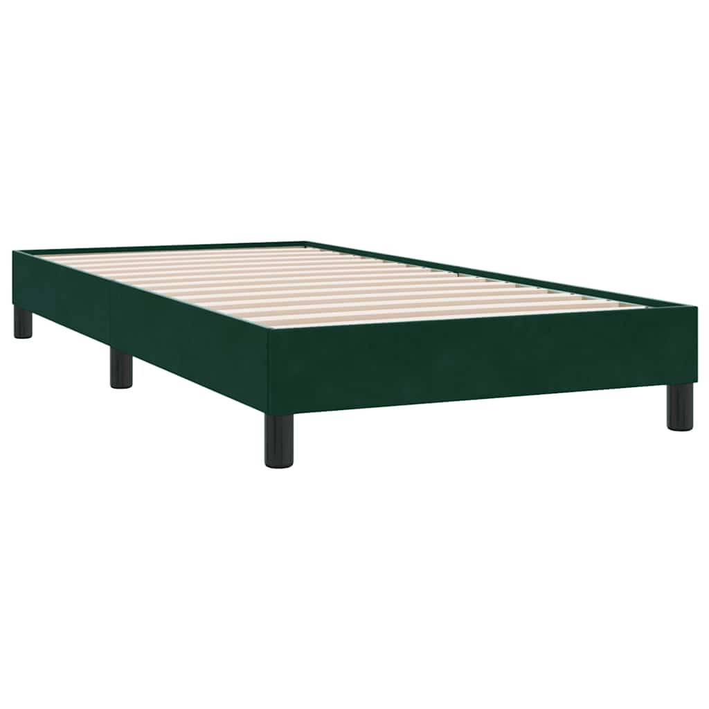 kontinentalseng uden madras 100x210 cm fløjl mørkegrøn