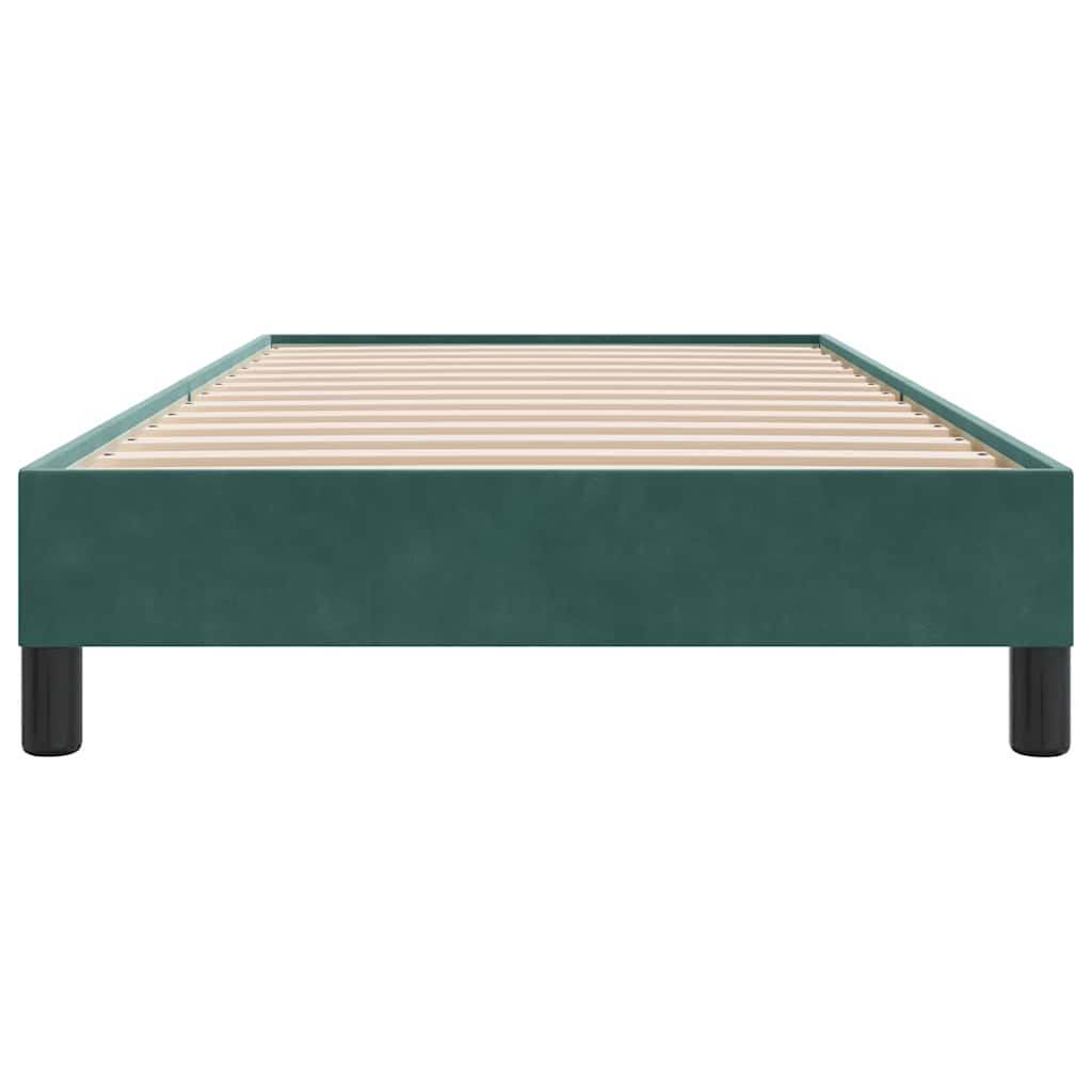 kontinentalseng uden madras 100x210 cm fløjl mørkegrøn