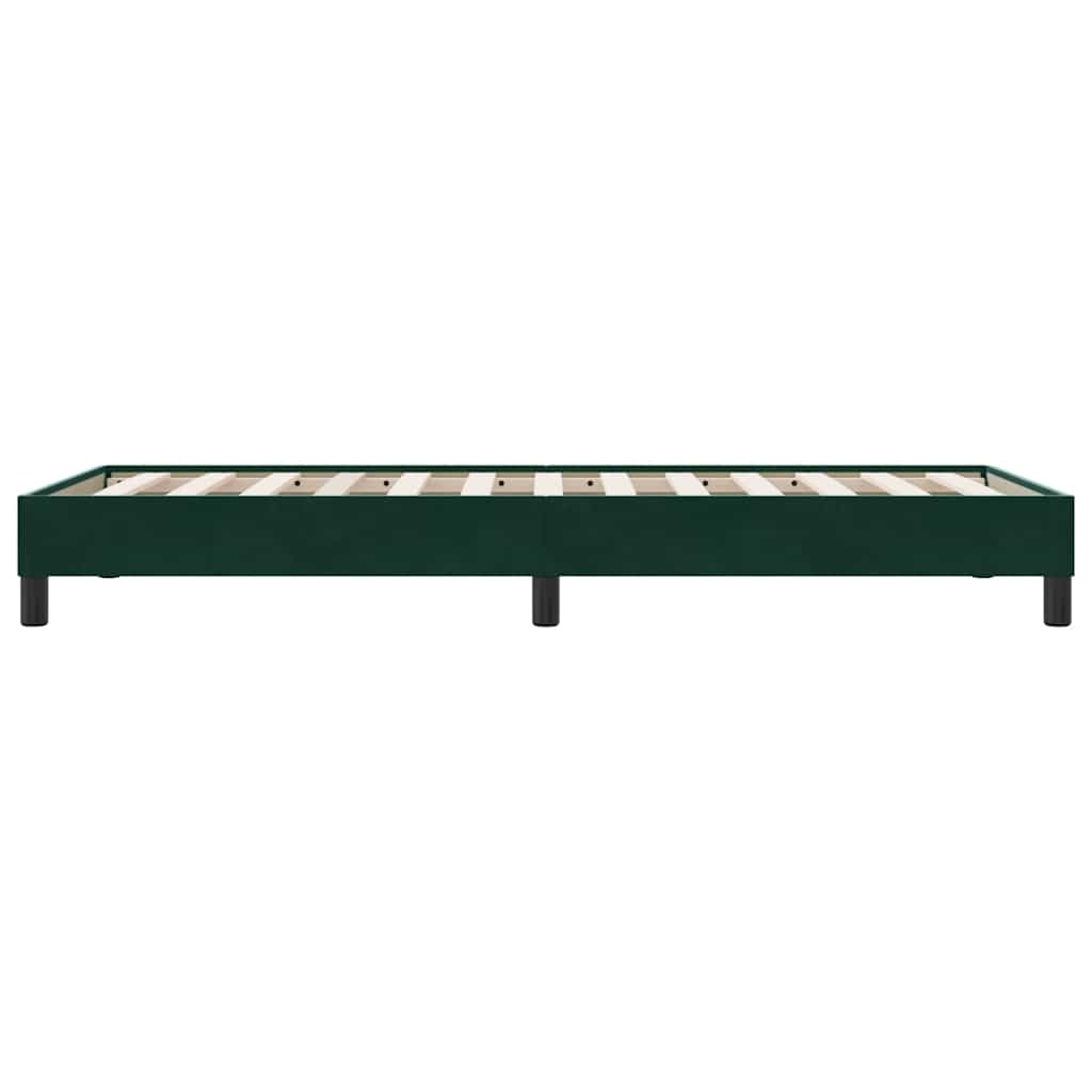 kontinentalseng uden madras 100x210 cm fløjl mørkegrøn