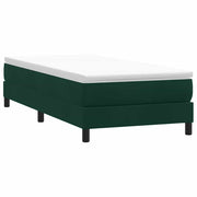 kontinentalseng uden madras 100x210 cm fløjl mørkegrøn