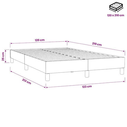 kontinentalseng uden madras 120x210 cm fløjl sort