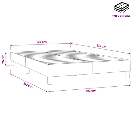 kontinentalseng uden madras 120x210 cm fløjl sort