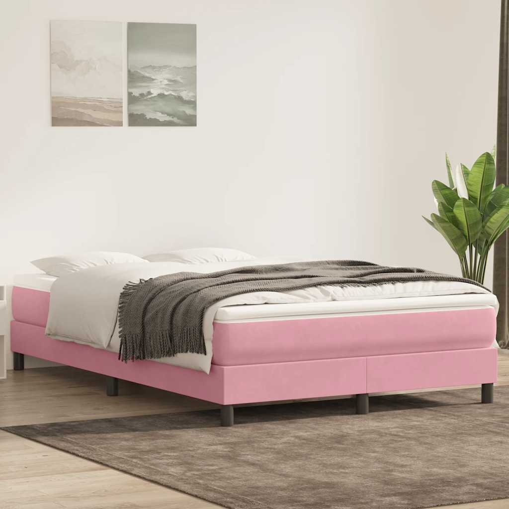 kontinentalseng uden madras 140x210 cm fløjl lyserød