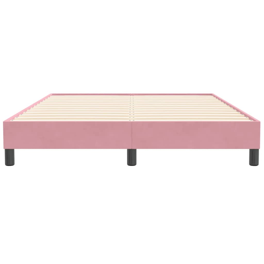 kontinentalseng uden madras 140x210 cm fløjl lyserød