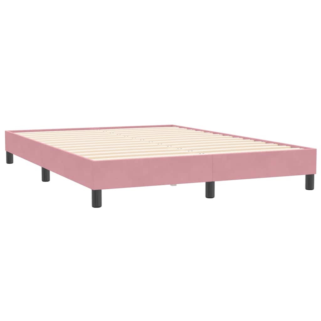 kontinentalseng uden madras 140x210 cm fløjl lyserød