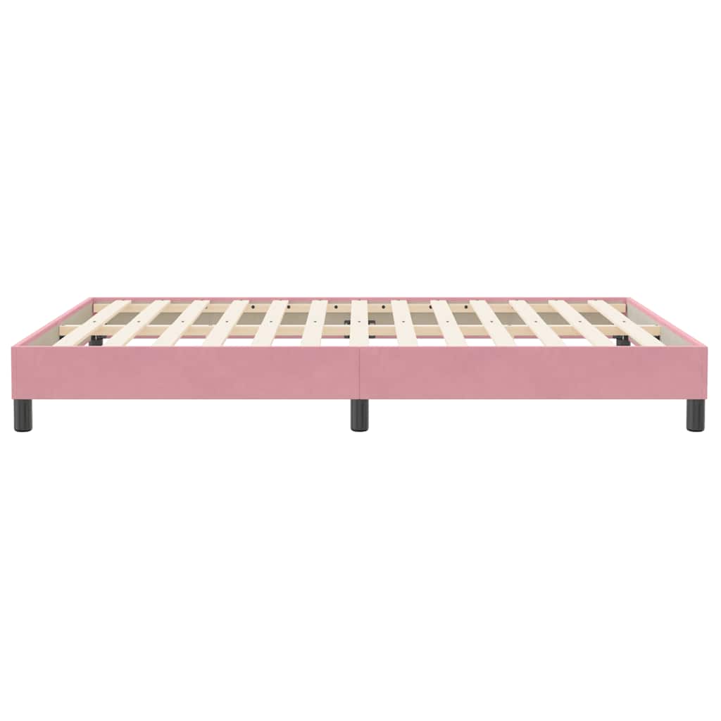 kontinentalseng uden madras 160x210 cm fløjl lyserød