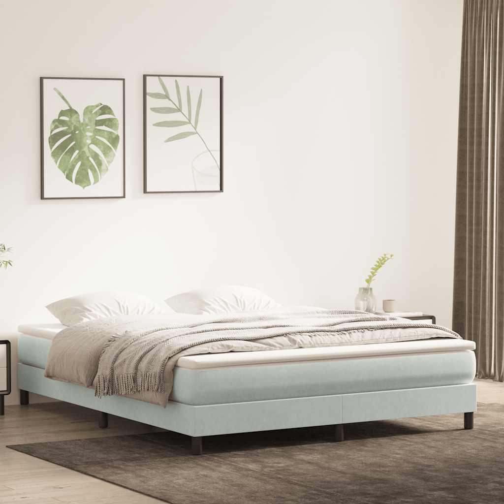kontinentalseng uden madras 180x210 cm fløjl lysegrå
