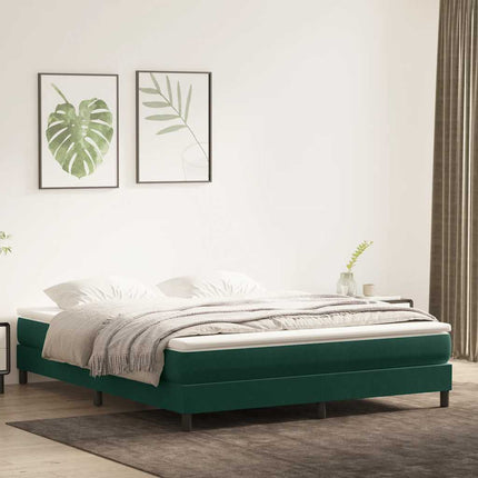 kontinentalseng uden madras 180x210 cm fløjl mørkegrøn