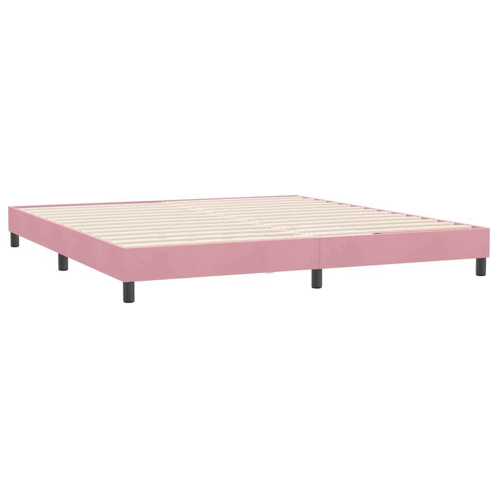 kontinentalseng uden madras 180x210 cm fløjl lyserød