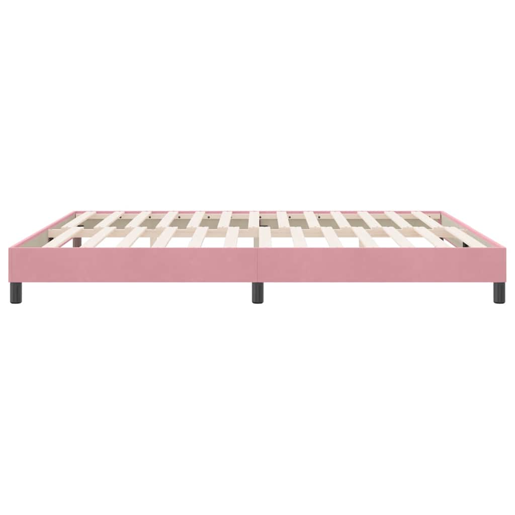 kontinentalseng uden madras 180x210 cm fløjl lyserød