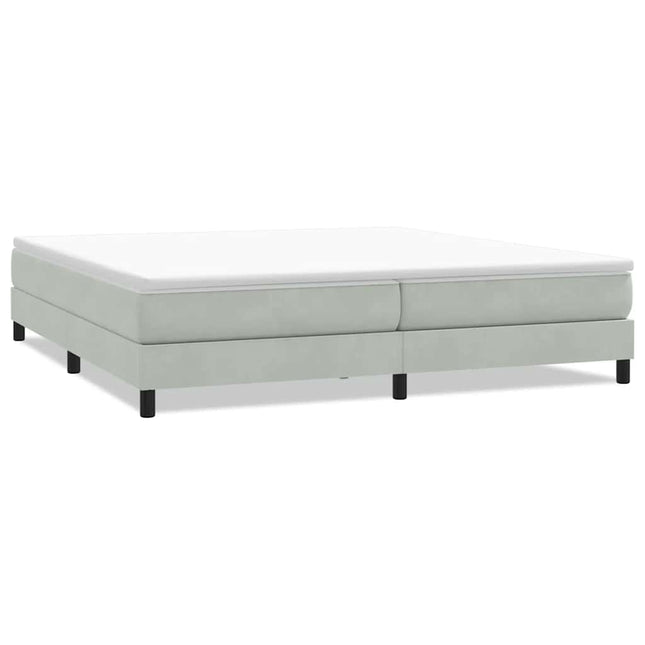 kontinentalseng uden madras 200x210 cm fløjl lysegrå