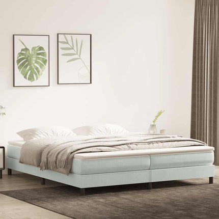 kontinentalseng uden madras 200x210 cm fløjl lysegrå