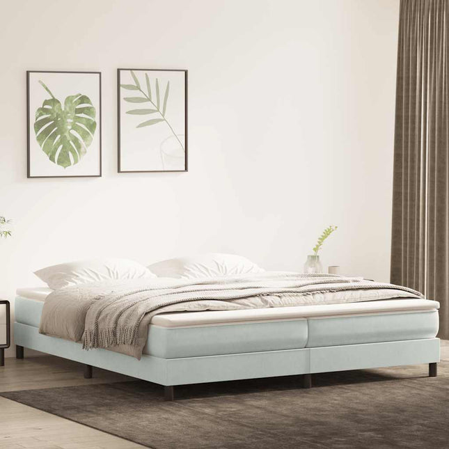 kontinentalseng uden madras 200x210 cm fløjl lysegrå