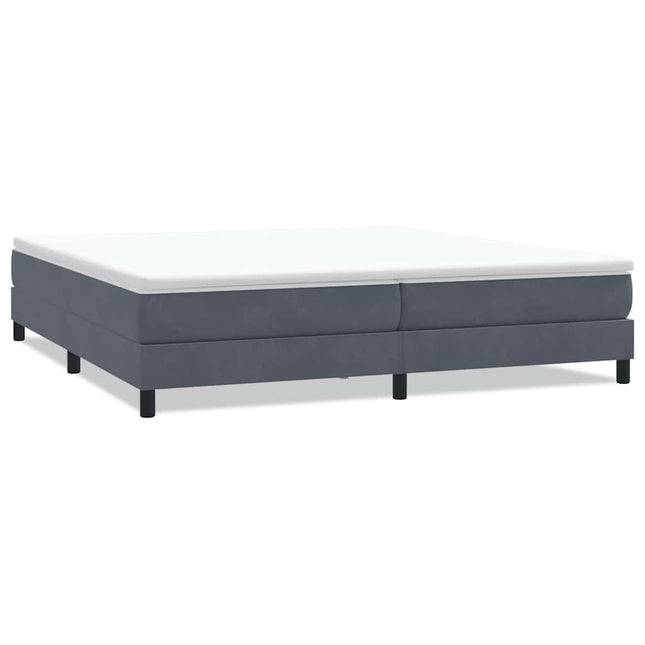 kontinentalseng uden madras 200x210 cm fløjl mørkegrå
