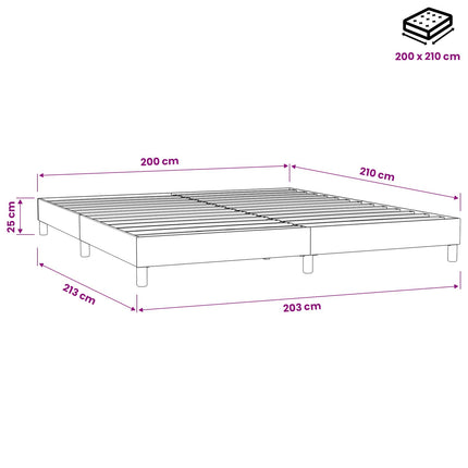 kontinentalseng uden madras 200x210 cm fløjl sort