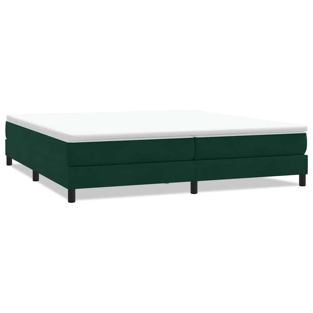 kontinentalseng uden madras 200x210 cm fløjl mørkegrøn