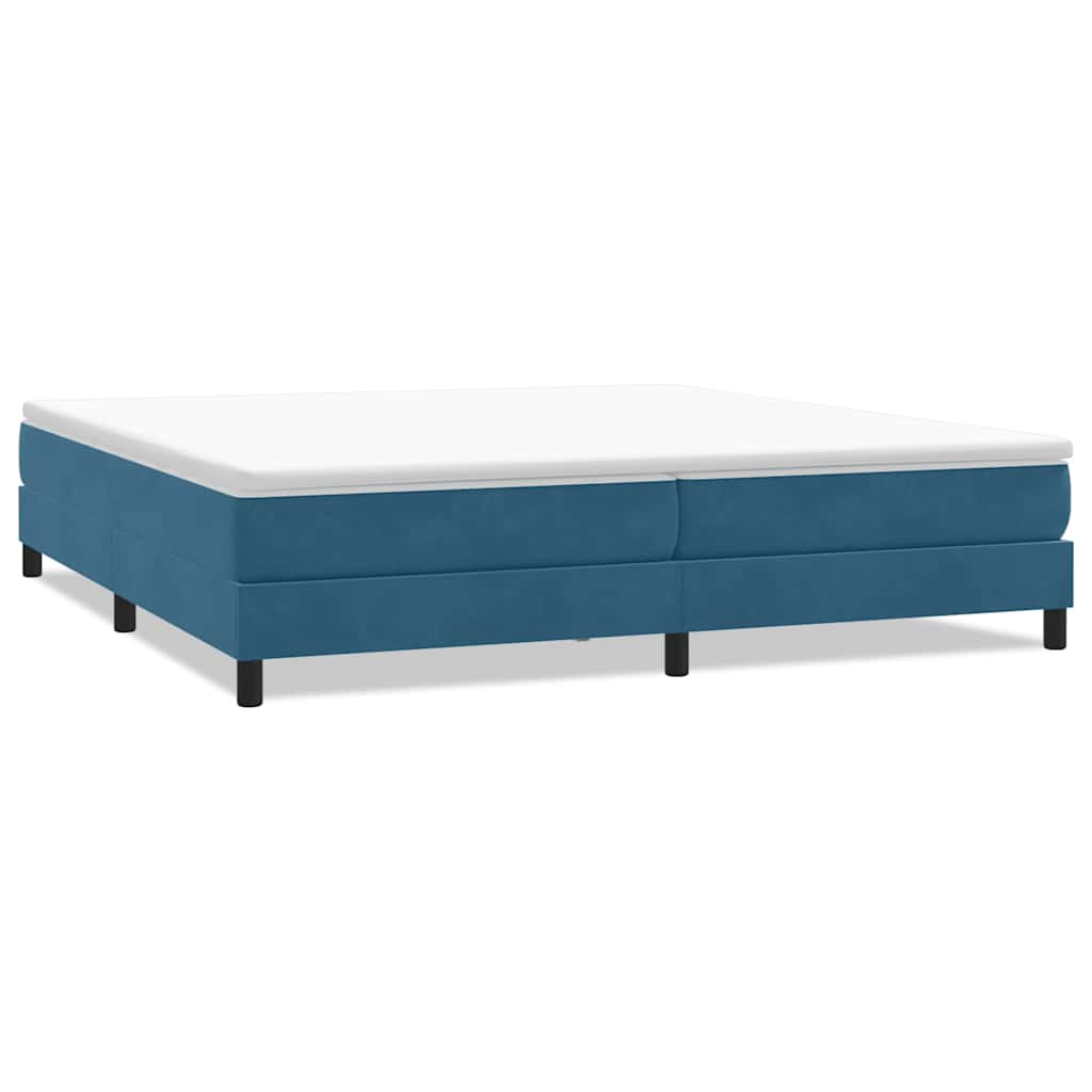 kontinentalseng uden madras 200x210 cm fløjl mørkeblå