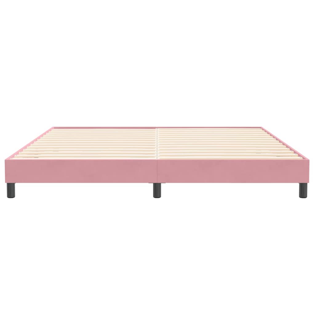 kontinentalseng uden madras 200x210 cm fløjl lyserød