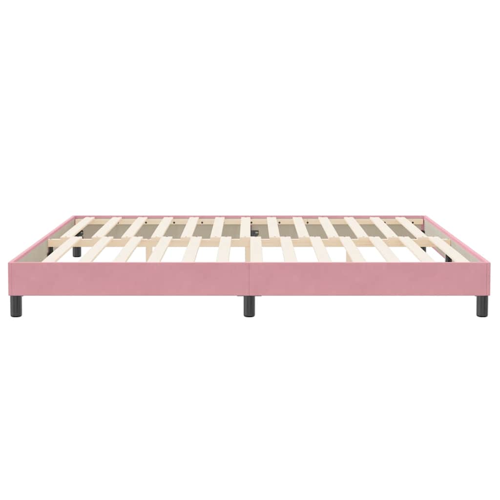 kontinentalseng uden madras 200x210 cm fløjl lyserød