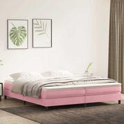 kontinentalseng uden madras 200x210 cm fløjl lyserød