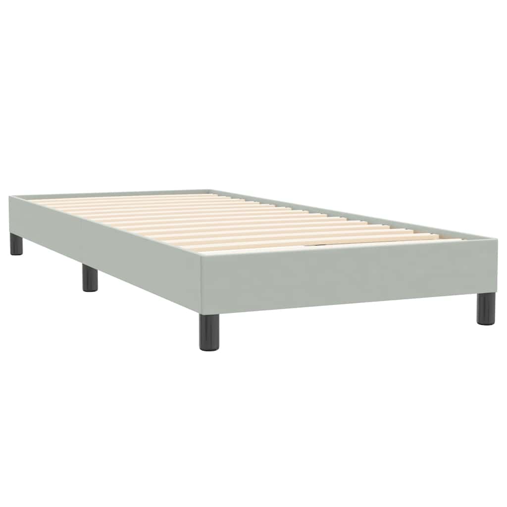 kontinentalseng uden madras 80x220 cm fløjl lysegrå