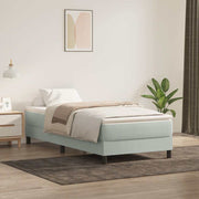 kontinentalseng uden madras 80x220 cm fløjl lysegrå