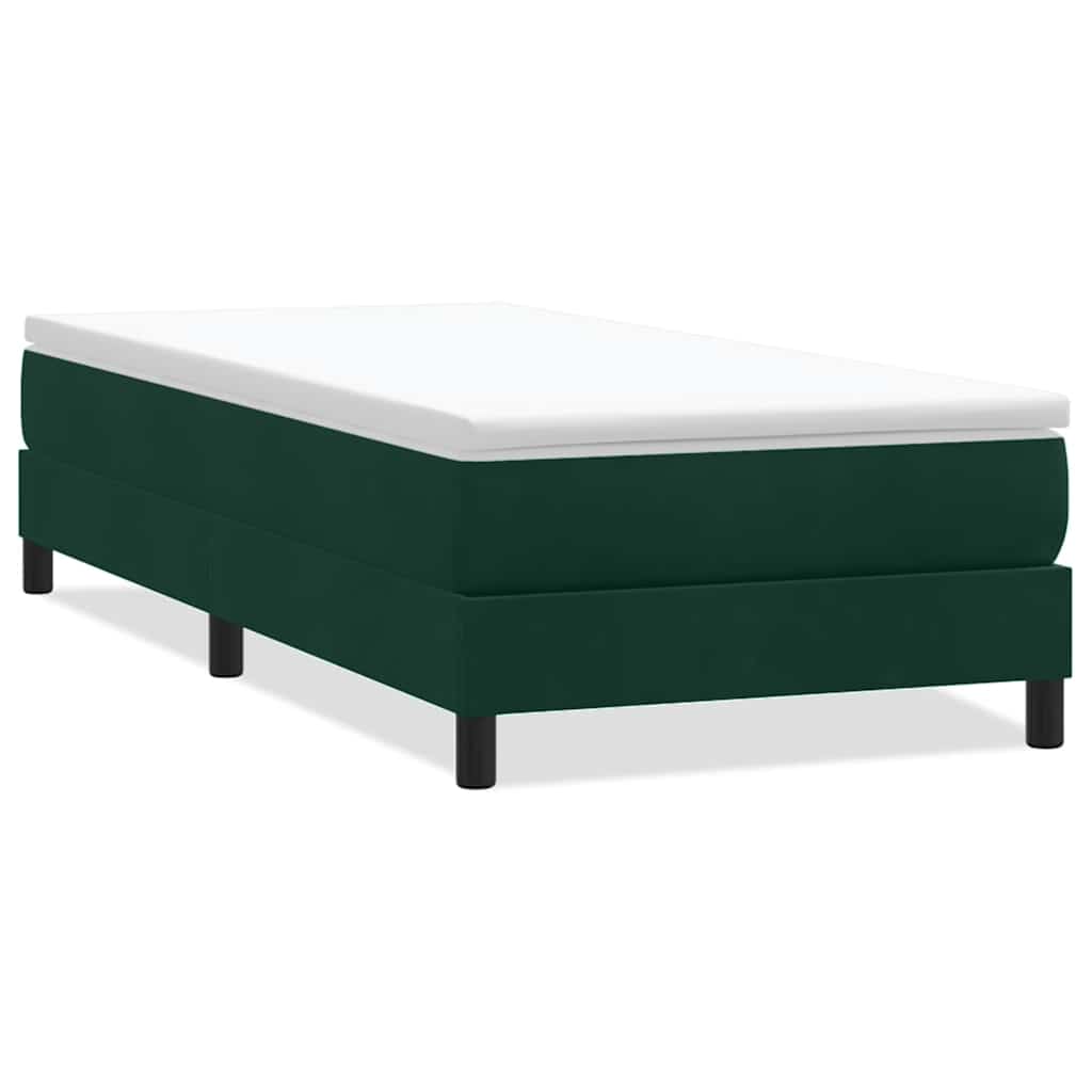 kontinentalseng uden madras 80x220 cm fløjl mørkegrøn