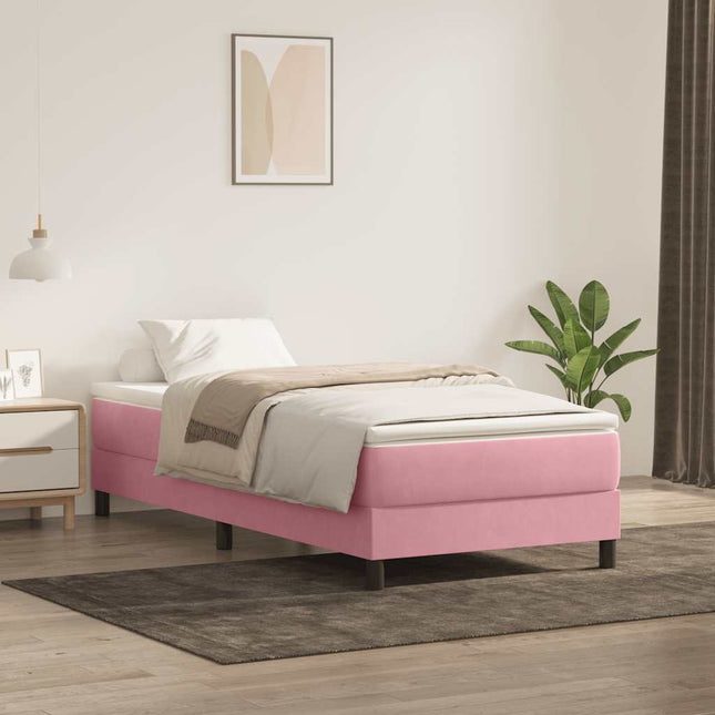 kontinentalseng uden madras 80x220 cm fløjl lyserød