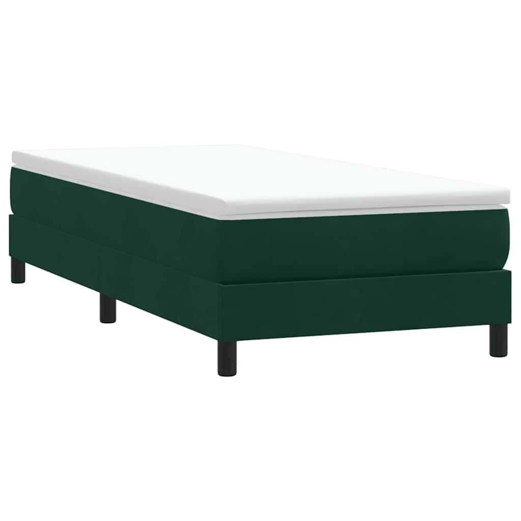 kontinentalseng uden madras 90x220 cm fløjl mørkegrøn