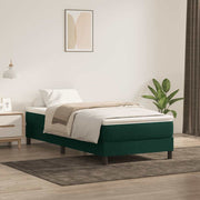 kontinentalseng uden madras 90x220 cm fløjl mørkegrøn