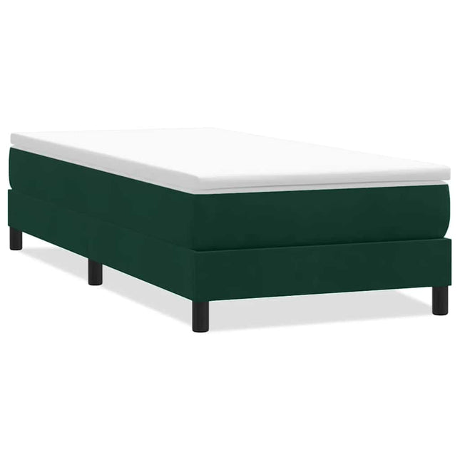 kontinentalseng uden madras 100x220 cm fløjl mørkegrøn