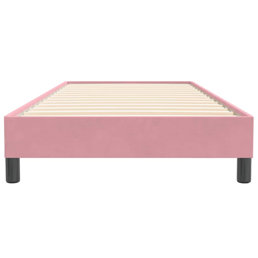 kontinentalseng uden madras 100x220 cm fløjl lyserød