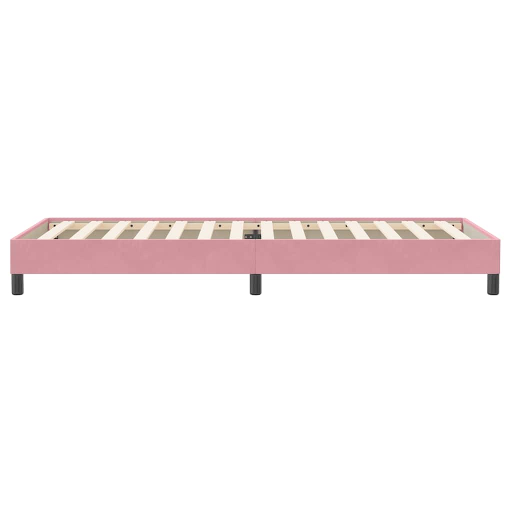 kontinentalseng uden madras 100x220 cm fløjl lyserød