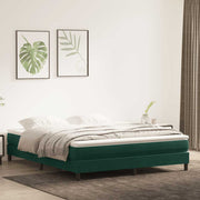 kontinentalseng uden madras 180x220 cm fløjl mørkegrøn