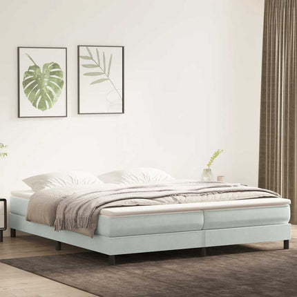 kontinentalseng uden madras 200x220 cm fløjl lysegrå
